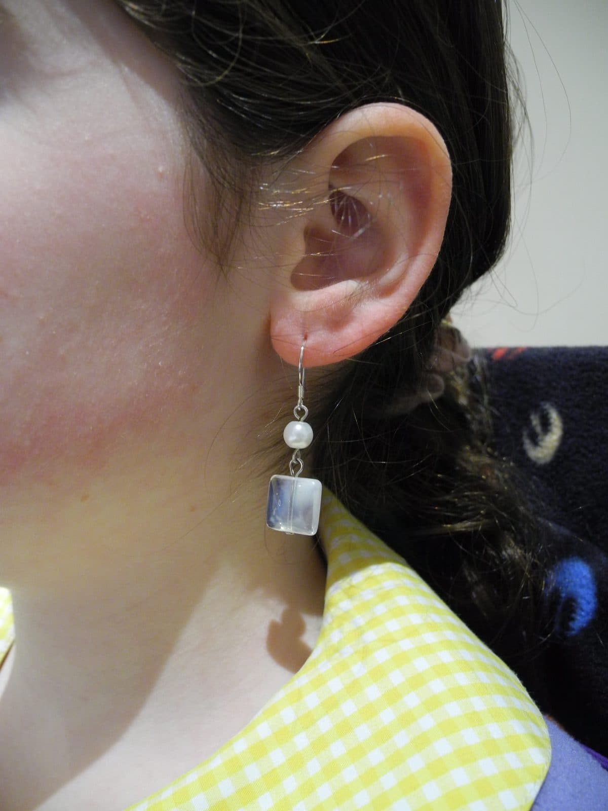 Pearl & Frosted Glass Earrings