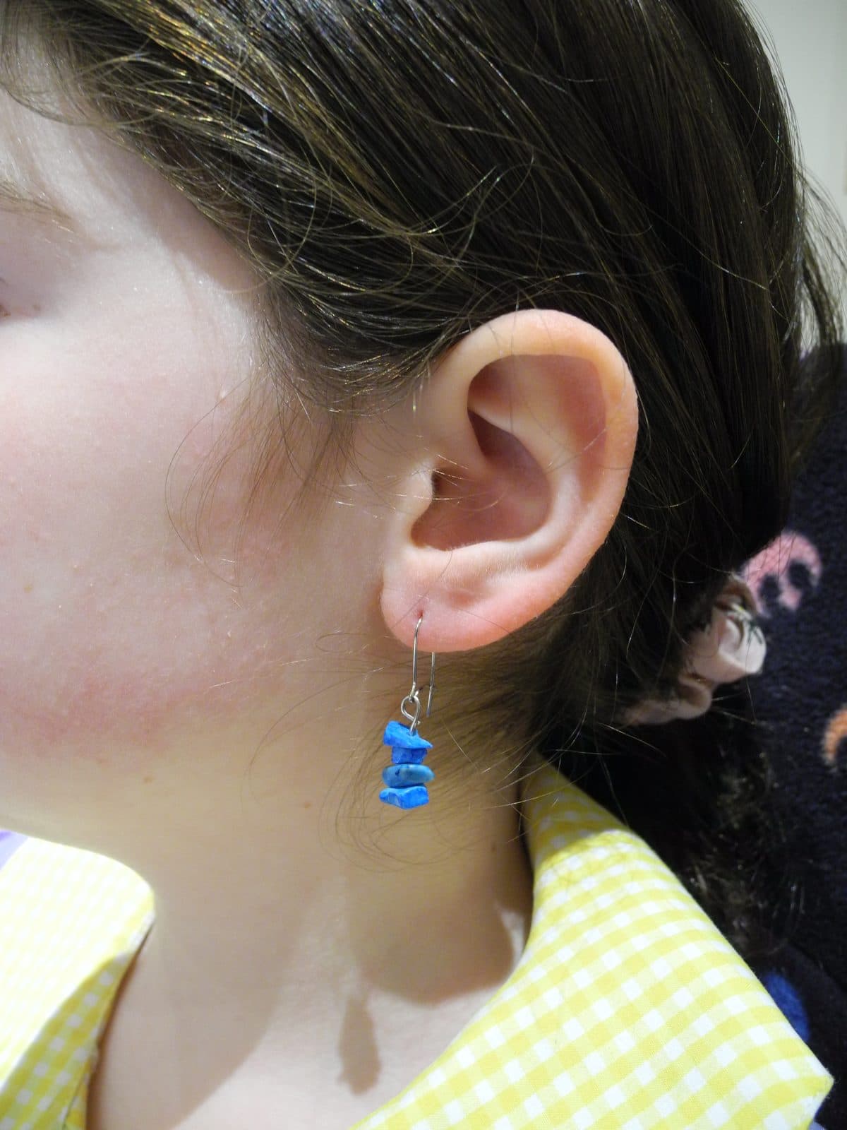 Blue Stone Chip Earrings