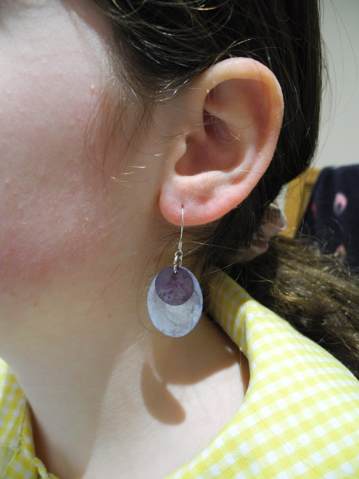 Lilac Shell Drop Earrings